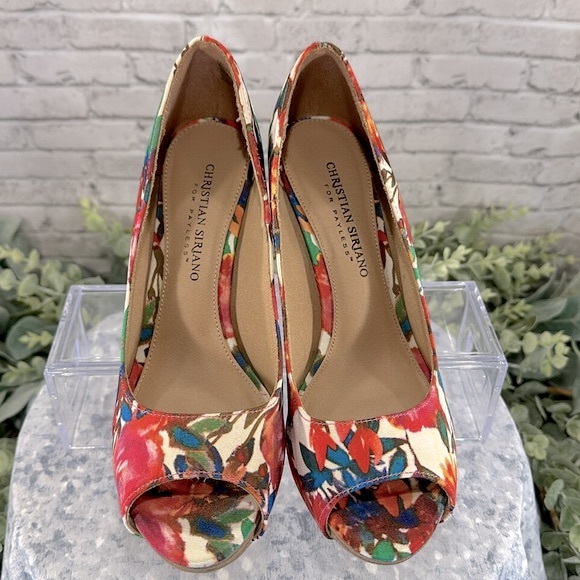 Christian Siriano for Payless “Kate” Tropical Floral PeepToe Heel WMS 7.5M💐NWOT - Picture 7 of 9